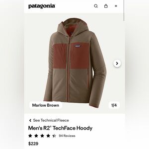 NWT Patagonia Men’s R2 Techface Hoody Jacket Marlow Brown M